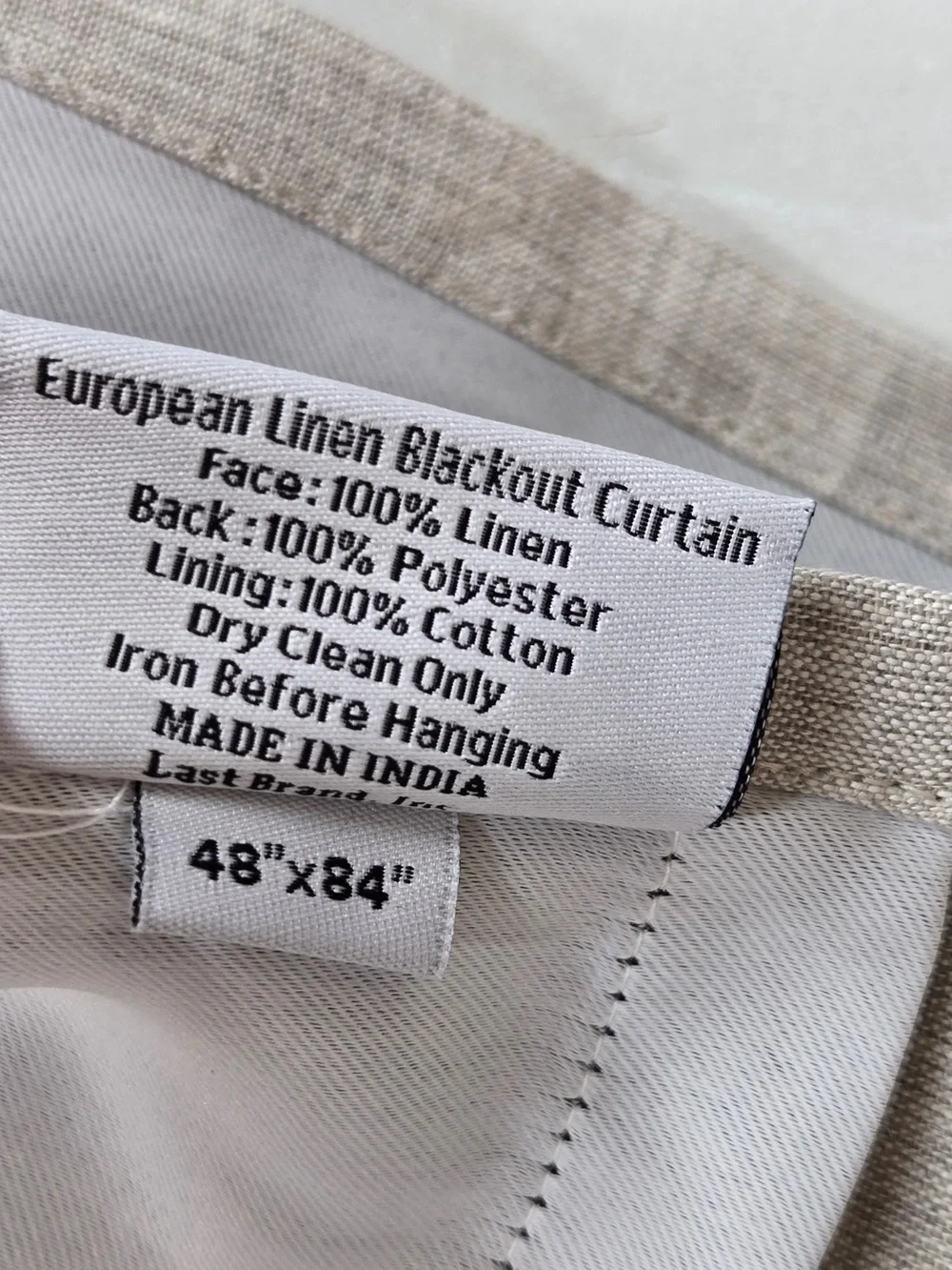 NWT QUINCE Set Of 2 48x84 European Linen True Blackout Curtains Flax 9497